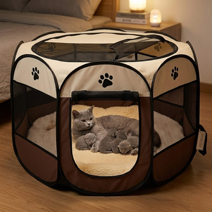 Foldable Mesh Pet Tent and Delivery Room