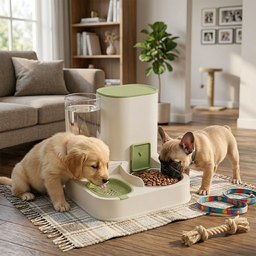 Gravity Pet Feeder & Filtered Water Station