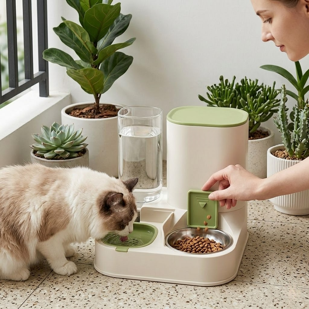 Gravity Pet Feeder & Filtered Water Station